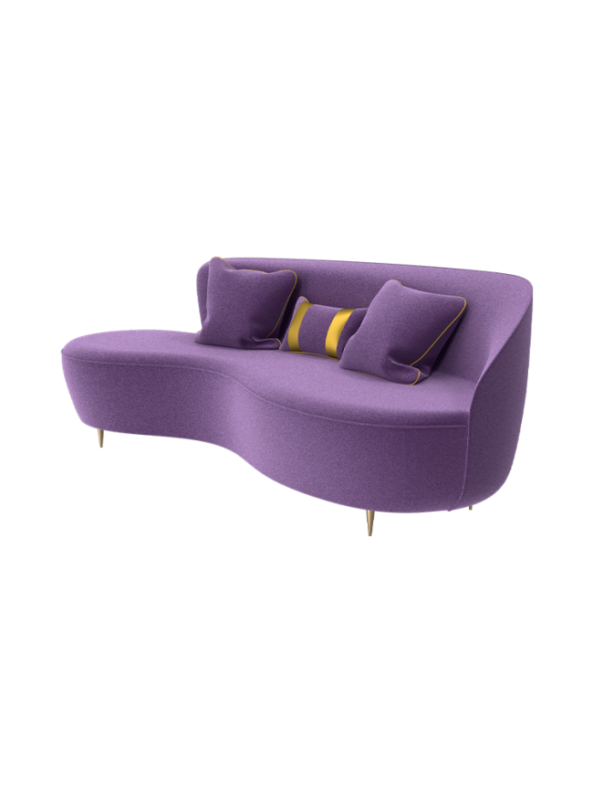 Curved Sofa Purple
